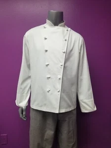 US Chef Coat Uniform 100% Cotton Long Sleeve Cook Jacket Restaurant Workwear - Picture 1 of 4