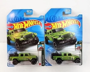 Jeep Gladiator 2020 verde Hot Wheels 117/250 1/64 2021 M lote de 2 - Imagen 1 de 4