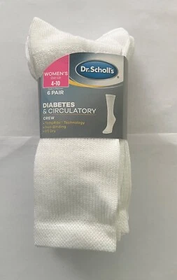 Dr Scholls Women's 6 Pair Diabetes & Circulatory Crew Socks size 4-10 - Image 1 of 3