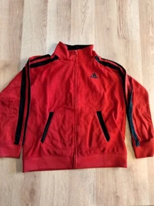 Adidas Red Zip Up Hoodie Children's Size 6 - Picture 1 of 8