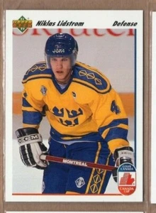 NICKLAS NICK LIDSTROM 1991/92 Upper Deck Team Sweden ROOKIE CARD RED WINGS HOF! - Picture 1 of 1