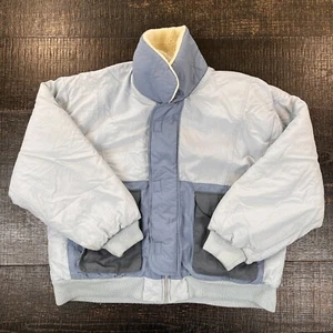 Trader Bay Vintage Powder Blue Full Zip Snap Winter Bomber Jacket Men's Size XL - Picture 1 of 8