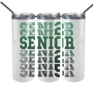 Senior Green 2025 Graduation Aluminum Tumbler - Picture 1 of 1