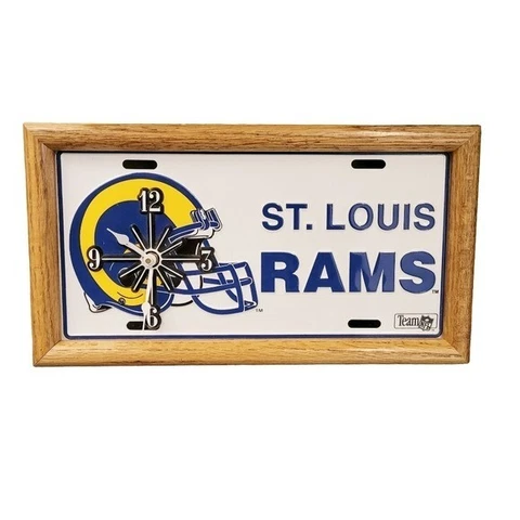 Vintage St. Louis Rams LA Rams Decorative License Plate Wall Clock Plaque NFL Cover