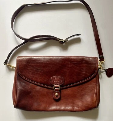 Oroton Australia Handcrafted Cowhide Brown Leather Purse Crossbody Or Clutch - Image 1 of 4