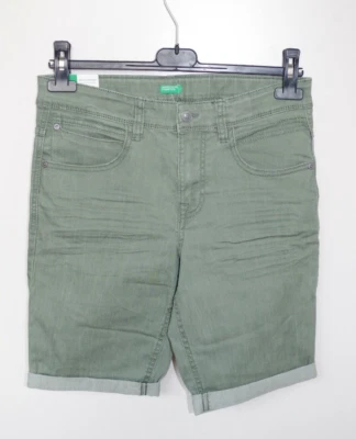 11-12Y 2XL 160cm COLORES UNIDOS DE BENETTON PANTALONES CORTOS VAQUEROS CINTURA AJUSTABLE PLANOS Foto 1 de 4