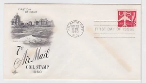 TurtlesTradingPost -  Airmail 7 Cent Jet Coil 1960 #C61  Artcraft FDC - Picture 1 of 1