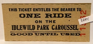 EARLY IDLEWILD AMUSEMENT PARK OLD CAROUSEL RIDE TICKET LIGONIER PA. NEW POSTCARD - Picture 1 of 1