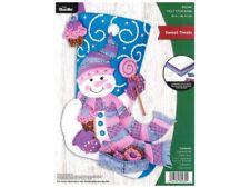 Bucilla 89239E Felt Applique Christmas Stocking Kit, 18", Sweet Treats
