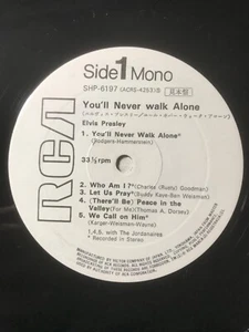 PROMO WEISSES ETIKETT / Elvis Presley You'll Never Walk Alone / JAPAN SHP-6197 - Bild 1 von 8