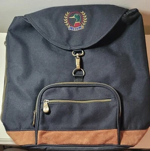 Vintage Duck Head Black Backpack Book bag *EX* - Picture 1 of 7