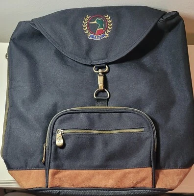 Mochila Bolso Libro Cabeza de Pato Negra Vintage *EX*  Foto 1 de 4