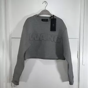Maglione H&M Alexander Wang grigio cropped scuba neoprene taglia media nuovo con etichette - Foto 1 di 7