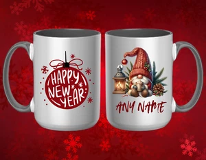 Personalisierter Happy New Year Wichtel 15 Unzen Kaffeebecher - Bild 1 von 1