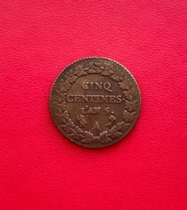 Belle monnaie de 5 centimes Dupré l'an 5 A. Etat TTB/SUP - Imagen 1 de 2