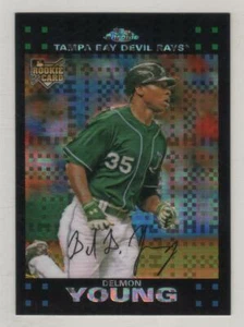 2007 Topps Chrome Xfractor #299 Delmon Young Tampa Bay Devil Rays RC BV $6 - Foto 1 di 1