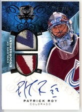 2008-09 The Cup Emblems of Endorsement #EEPR Patrick Roy DUAL PATCH AUTO /15