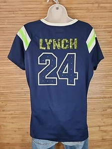 NFL Team Apparel Seattle Seahawks Marshawn Lynch Jersey Shirt Womens XL - Picture 1 of 5