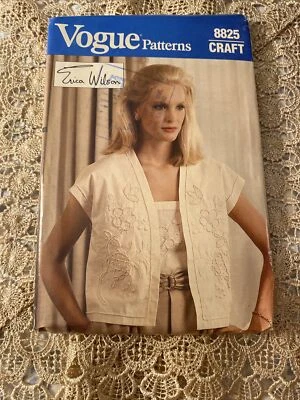 SEWING EMBROIDERY PATTERN Misses ERICA WILSON Tops Bust 30-1/2 to 38 Vogue 8825 - Image 1 of 2