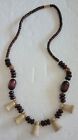 Vintage Wooden Bells Variety Of Brown Wooden Beads Necklace Barrel Clasp 25" 28g