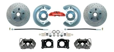1964-69 Ford Mustang, Falcon, Fairlane Front Disc Brake Kit, Drilled Rotors - Image 1 of 4