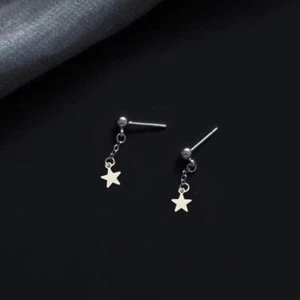 Surgical Steel 10mm Star Charm Earrings Stud 3cm Hypoallergenic - Picture 1 of 3