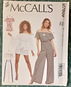 McCall's Pattern M7609 Misses' Romper Jumpsuit & Sash Sewing Project 7609 (H) - Picture 1 of 2
