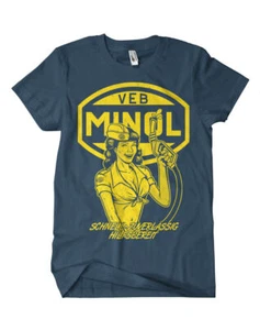 Minol Pin Up T-Shirt Kult S50 DDR Ostkult VEB IFA Simson Moped Pirol Trabant Ost - Picture 1 of 6
