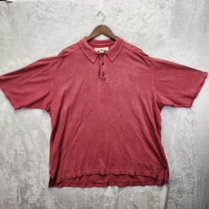 Tommy Bahama Herren Seide Baumwolle Polo XL Rot Kurzarm Luxus Freizeit Hemd - Bild 1 von 7