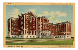 Postal del hospital VA de veteranos de los Estados Unidos de la década de 1950 Dallas Lisboa Texas TX de colección - Imagen 1 de 2