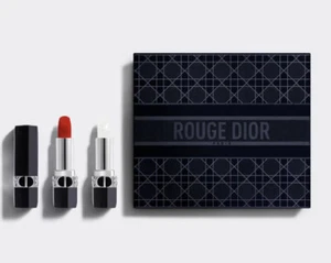 Rouge Dior duo collection set 999 lipstick & 000 lip balm in velvet mirror case - Picture 1 of 3