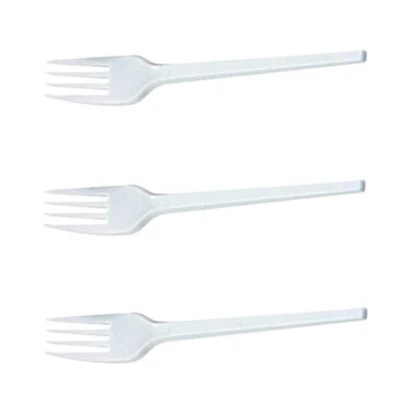 TRENDSKY 1000 x Plastik Gabel Weiß Einweg Plastikbesteck Kunststoff für Picknick Party