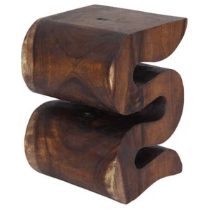 Mesa de serpiente Haussmann madera GRAN onda acento vervo 14x14x20 en altura aceite de moca - Imagen 1 de 7
