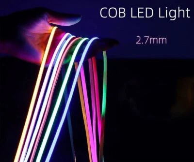1-5m 12V COB LED Strip 2.7mm Width 480LED/m Flexible High Bright Tape Light DIY - Image 1 of 4