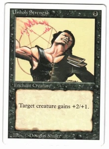 MTG Unholy Strength Revised Edition 3ED Common Censored Shuler Pentagram Artwork - Picture 1 of 2