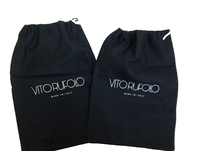 Vito Rufolo Italiano Auténtico Negro Cordón Monedero Bolsas para Zapatos Viaje y Almacenamiento Foto 1 de 4