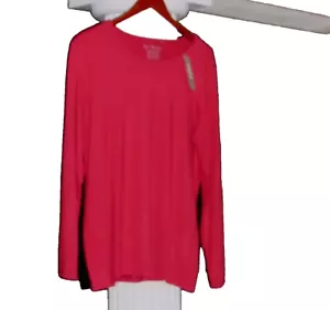 CHICO'S Renaissance Red Long Sleeve Karina Top Shirt Size 1 (8-10) NWT $39 - Picture 1 of 1