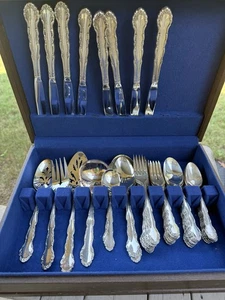 Vtg 1881 Rogers/Oneida Flirtation Silverplate Flatware 48 Pieces Service For 8 - Picture 1 of 17