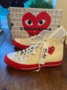 Converse Comme des Garcons Play Chuck Taylor 70 Hi Top Beige Rot UK12, EU 46,5 - Bild 1 von 3