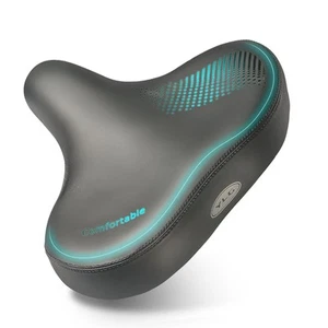 Oversized Bike Seats for Women Men Comfort - Soft Wide Memory Foam Bicycle Sa... - Picture 1 of 7