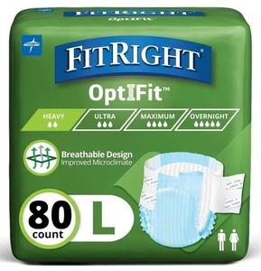 Pañales FitRight para adultos grandes calzoncillos para incontinencia absorción extra pesada 80 unidades - Imagen 1 de 9