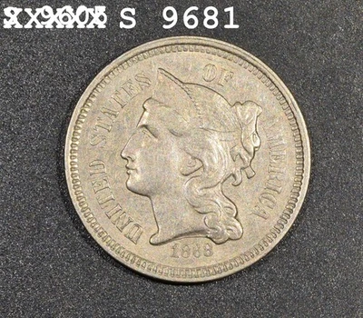 1868 Three-Cent Piece (Nickel) "AU++" *Free S/H After 1st Item* - Image 1 of 2