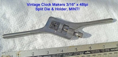 Troquel y soporte roscado dividido vintage de 3/16" x 48 tpi, ¡COMO NUEVO! - Imagen 1 de 2