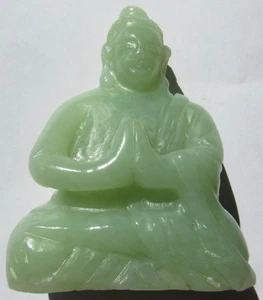 3.5" T Old Chinese White Jade Carved Feng Shui Shakyamuni Amitabha Buddha Statue - Picture 1 of 24
