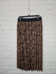 Falda de leopardo con estampado animal Vince Camuto para mujer talla S romántica fluida - Imagen 1 de 10