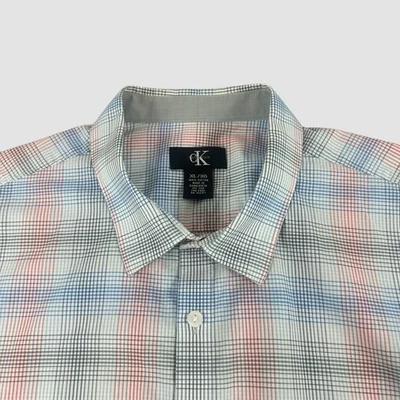 Camisa informal Calvin Klein para hombre XL manga corta a rayas con botones Foto 1 de 4