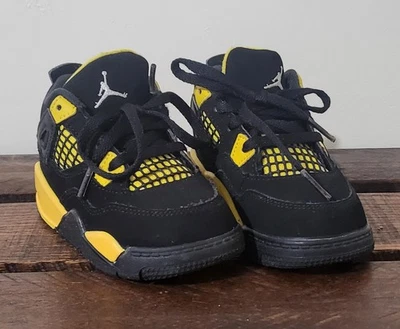 Nike Air Jordan 4 Toddler 7C Thunder Yellow Basketball Sneaker BQ7670-017 - Image 1 of 4
