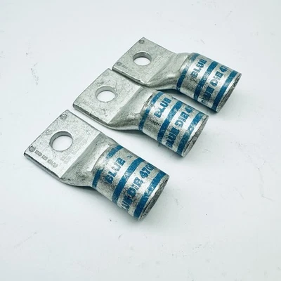 LOT OF 3 BURNDY YA34LTC-12FX 350-KCMIL CU COMPRESSION LUG 1 HOLE SHORT BARREL - Image 1 of 4