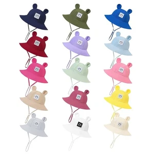 Baby 3-12 Monate weiche Baumwolle Bucket Sonnenhut mit Ohren Kleinkind - Bild 1 von 10