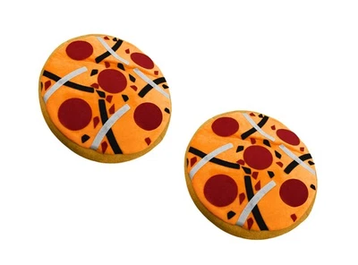 Sombrero de pizza de 2 piezas para fiesta de comida ridícula gorra de felpa novedad accesorio de disfraz de Halloween Foto 1 de 4